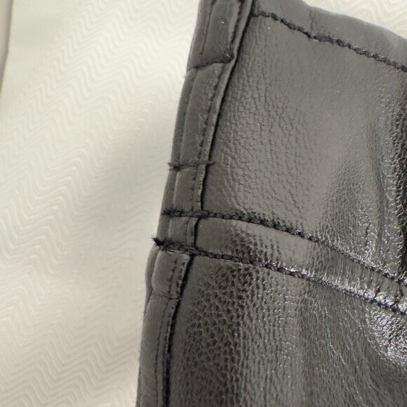 SPANX Faux Leather Jogger Pants High Waist Ruched Goth Y2K Black Women's XL - Picture 11 of 16